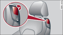 Sedadlo řidiče: ploška pro uchopení na opěradle